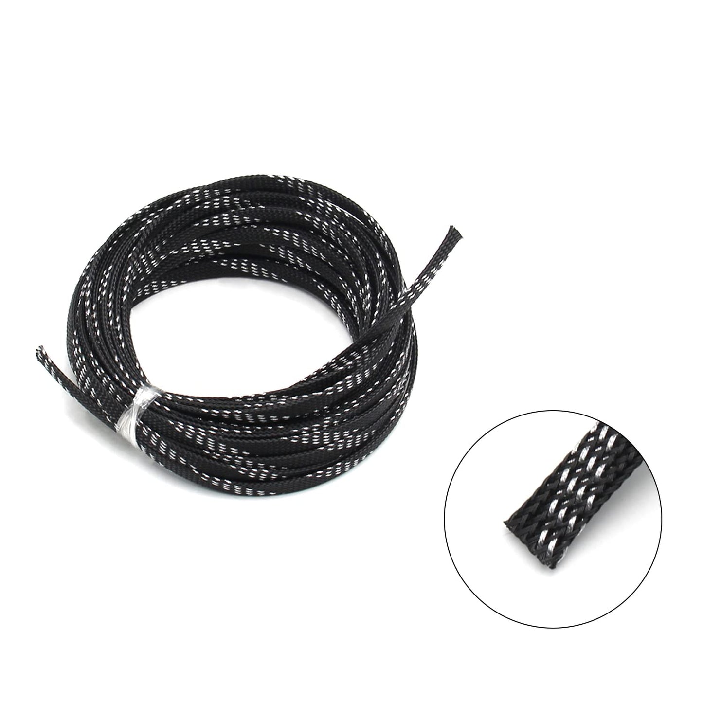 Othmro 10m/32.8ft PET Flexible Expandable Braided Cable Sleeve 0.31inch Width Wire Loom Sleeving and Organizer Flexible Wire Mesh Sleeve for TV Audio