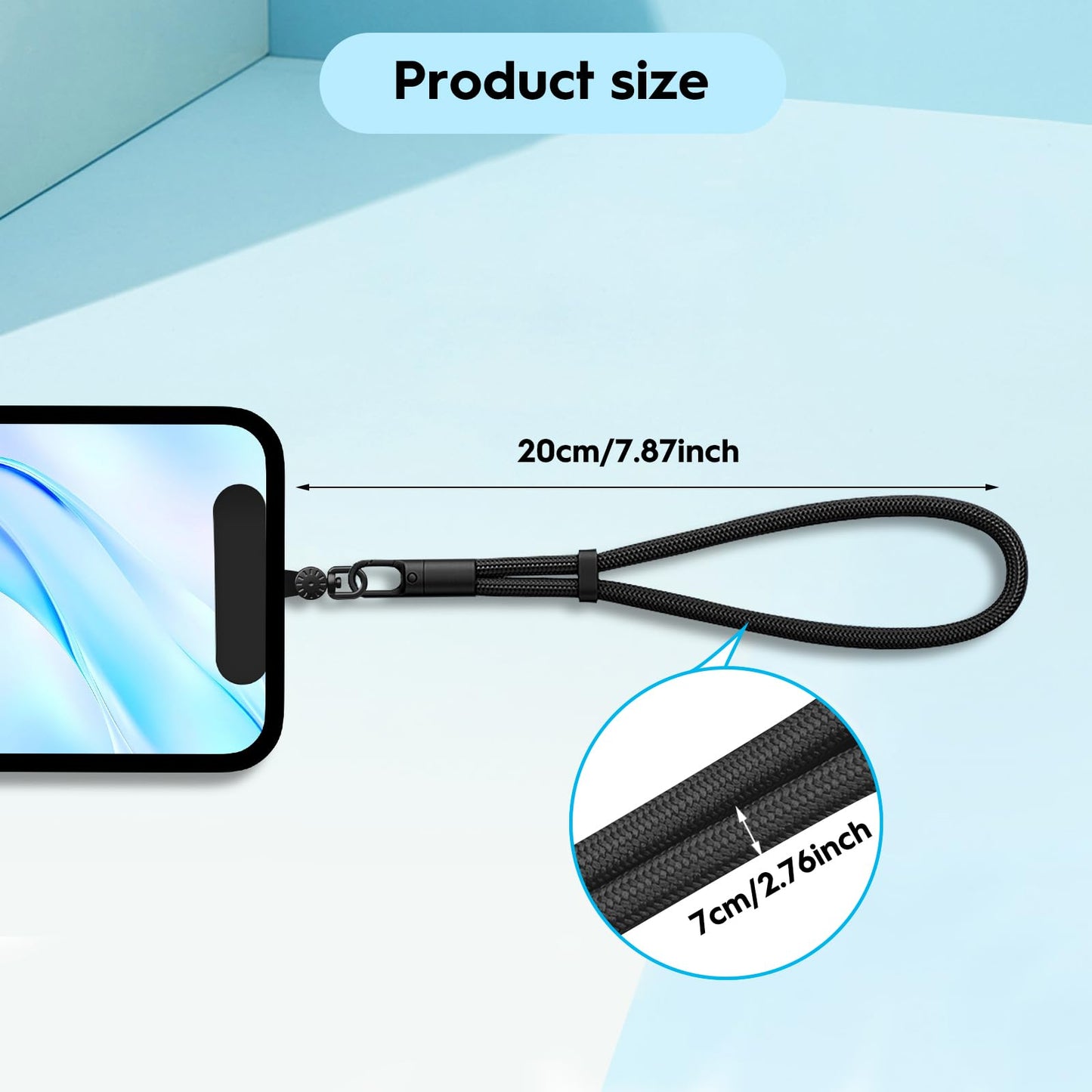 PHULWEL Hand Wrist Strap Lanyard, Universal Cell Phone Lanyard Patch Rotatable 360° Compatible with iPhone & Other Smartphones, Phone Strap for Women