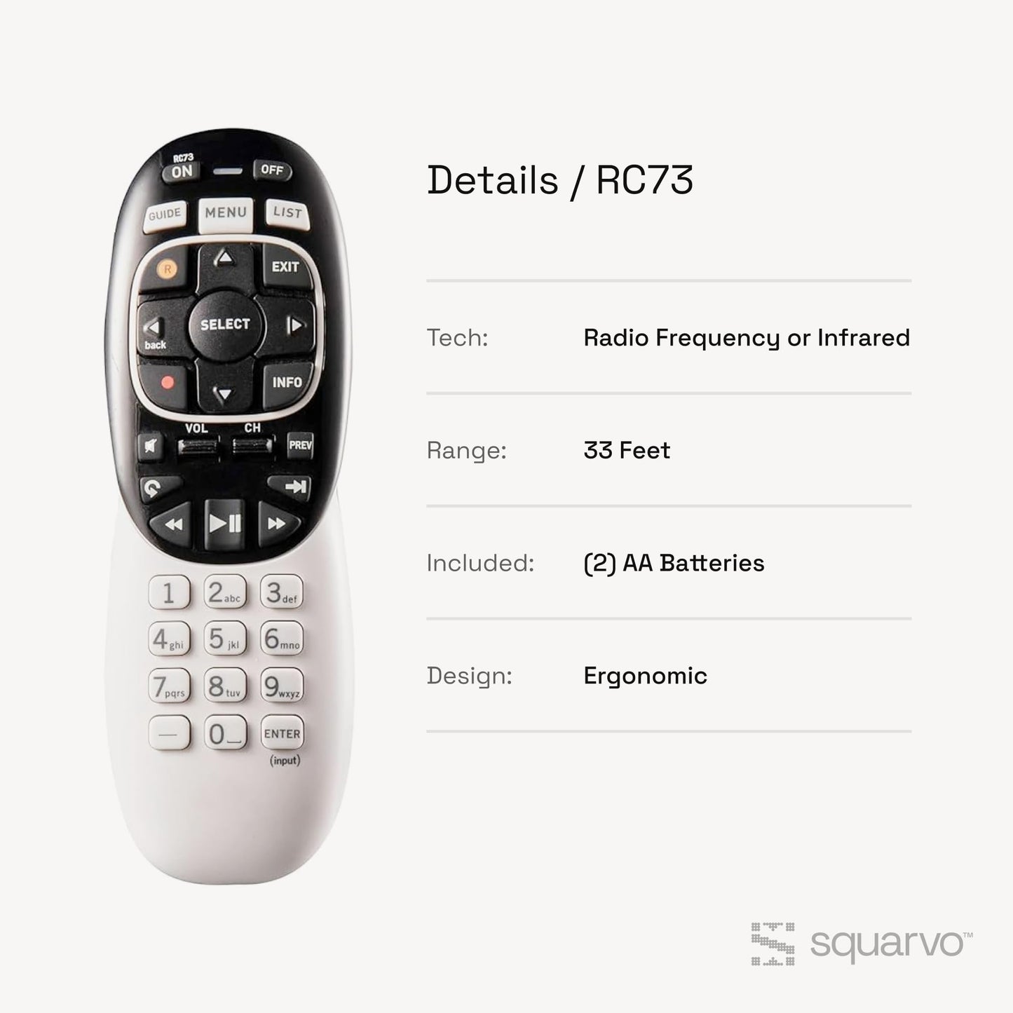 Directv Genie Remote Control Replacement for RC73/RC72/RC71