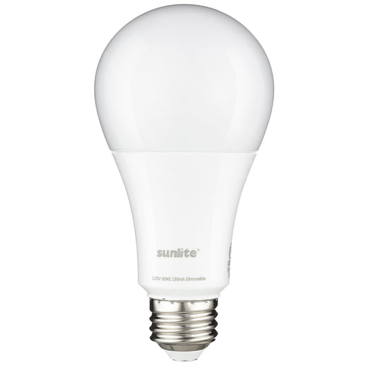 Sunlite 70327 3-Way LED A21 Light Bulb, 6/12/19 Watts (60W 75W 125W Equivalent), 800-1500-2100 Lumens, Medium E26 Base, Omni-Directional, UL Listed
