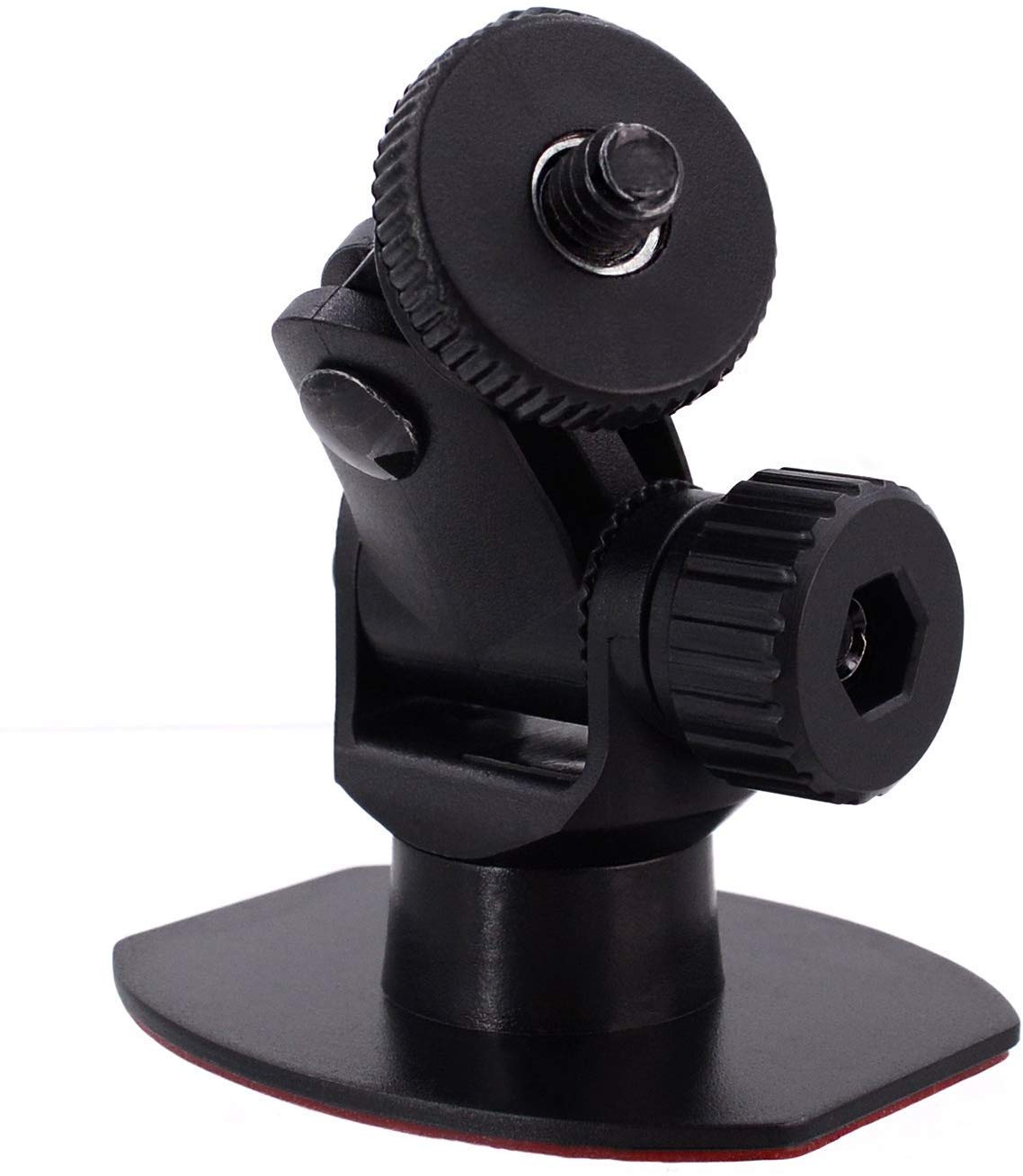 iSaddle CH114 1/4"-20 Thread Car Camera Mount Holder Compatible with 3M Double-Sided Adhesive Base - Universal Car Dash Cam Tripod Permanent