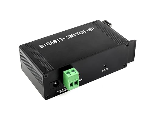Waveshare Industrial Grade 5P Gigabit Ethernet Switch IEEE 802.3X-Compliant Full-Duplex 10/100/1000M Connection DIN Rail Mount