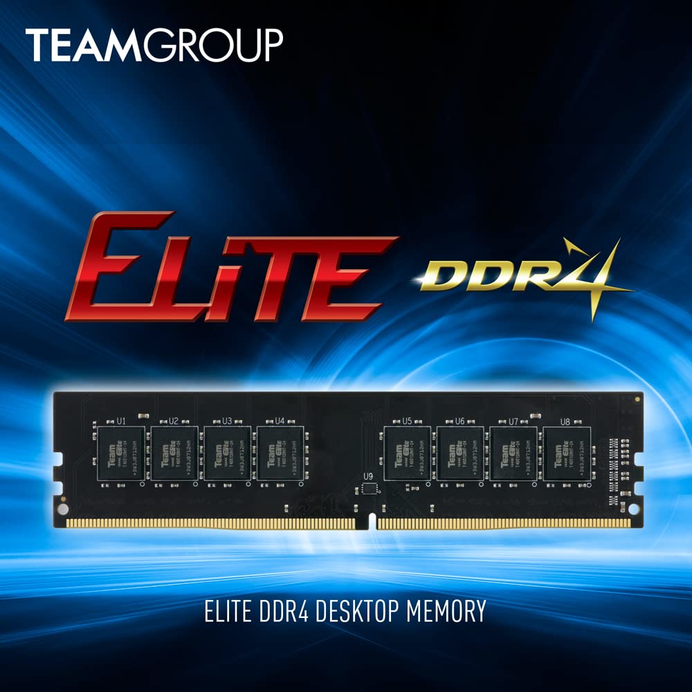 TEAMGROUP Elite DDR4 16GB Single (1 x 16GB) 3200MHz PC4-25600 CL22 (2933MHz or 2666MHz) Unbuffered Non-ECC 1.2V UDIMM 288 Pin PC Computer Desktop
