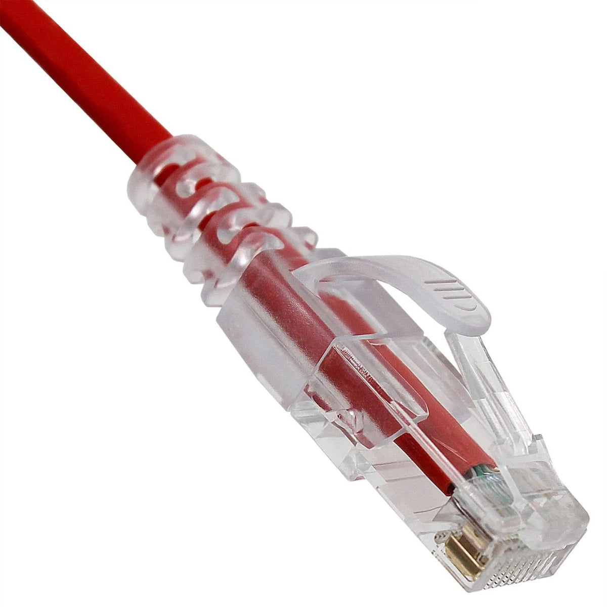 CableWholesale Cat6a Slim Ethernet Cable, 28AWG, 10 Gigabit, 10 ft, Red