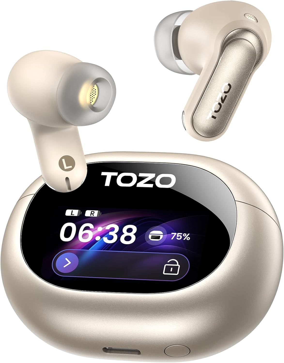 TOZO NC20 Pro Active Noise Cancelling Wireless Earbuds, Smart LCD Screen