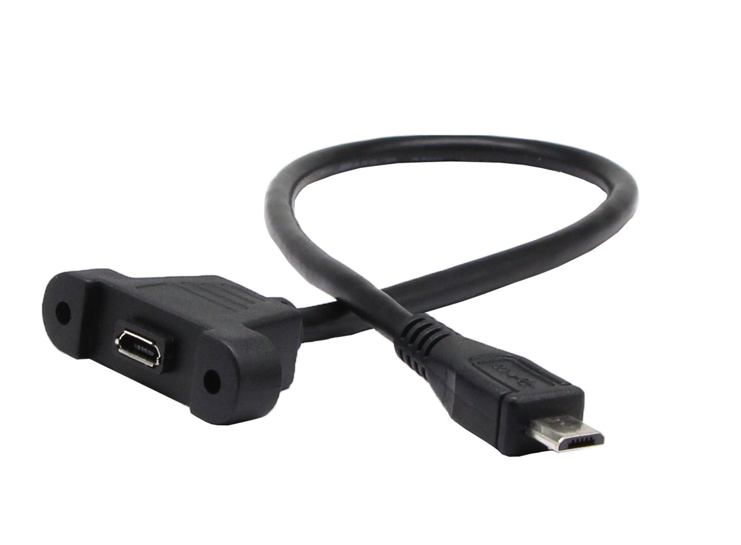 zdyCGTime 30cm Panel Mount Cable, Micro USB Male to Female, Ear Screw Install Data Extension, Sync Charging and Transferring