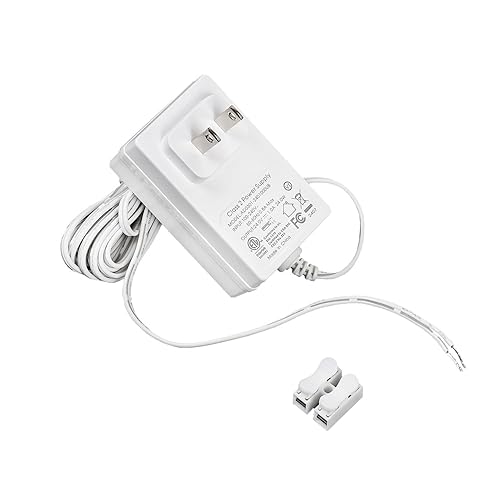 Rollerhouses 24V 1A 24W White Plug-in Transformer DC Wall Charger Adapter/Power Supply Adapter w/5 Ft Cable, AC 100-240V to DC 24V Power Converter…