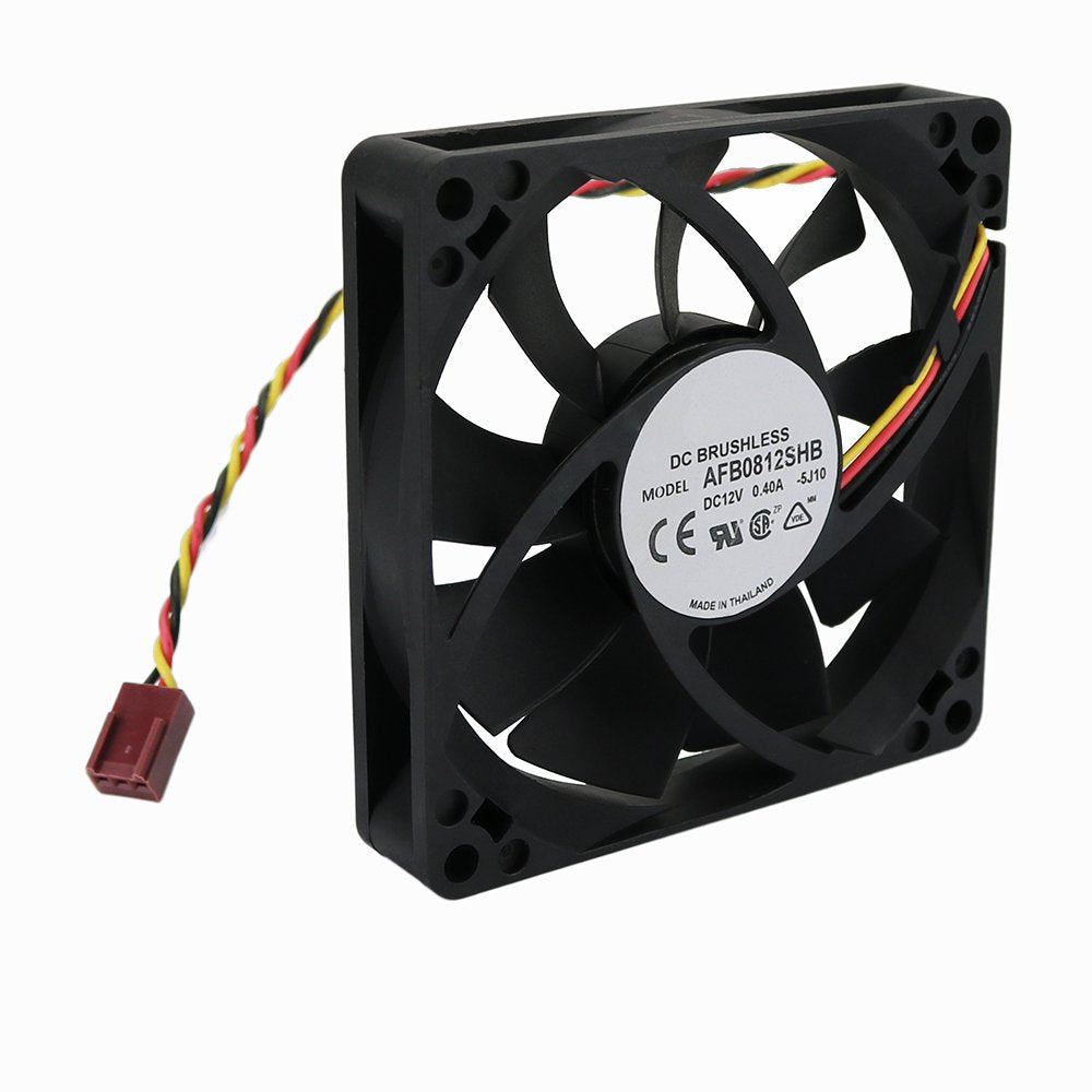 TwinkleBay 80x15mm Cooling Fan, Replace AFB0812SHB DC Brushless Cooling Fan, 80mm by 80mm by 15mm with TX3 Connector (DC12V 0.4A)