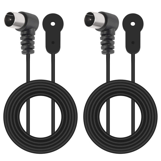2pcs FM Antenna for Stereo Receiver Indoor, FM Radio Antenna 75 Ohm UNBAL F Type Male Coaxial Cable Wire Antenna for Most Table Top Home Stereo