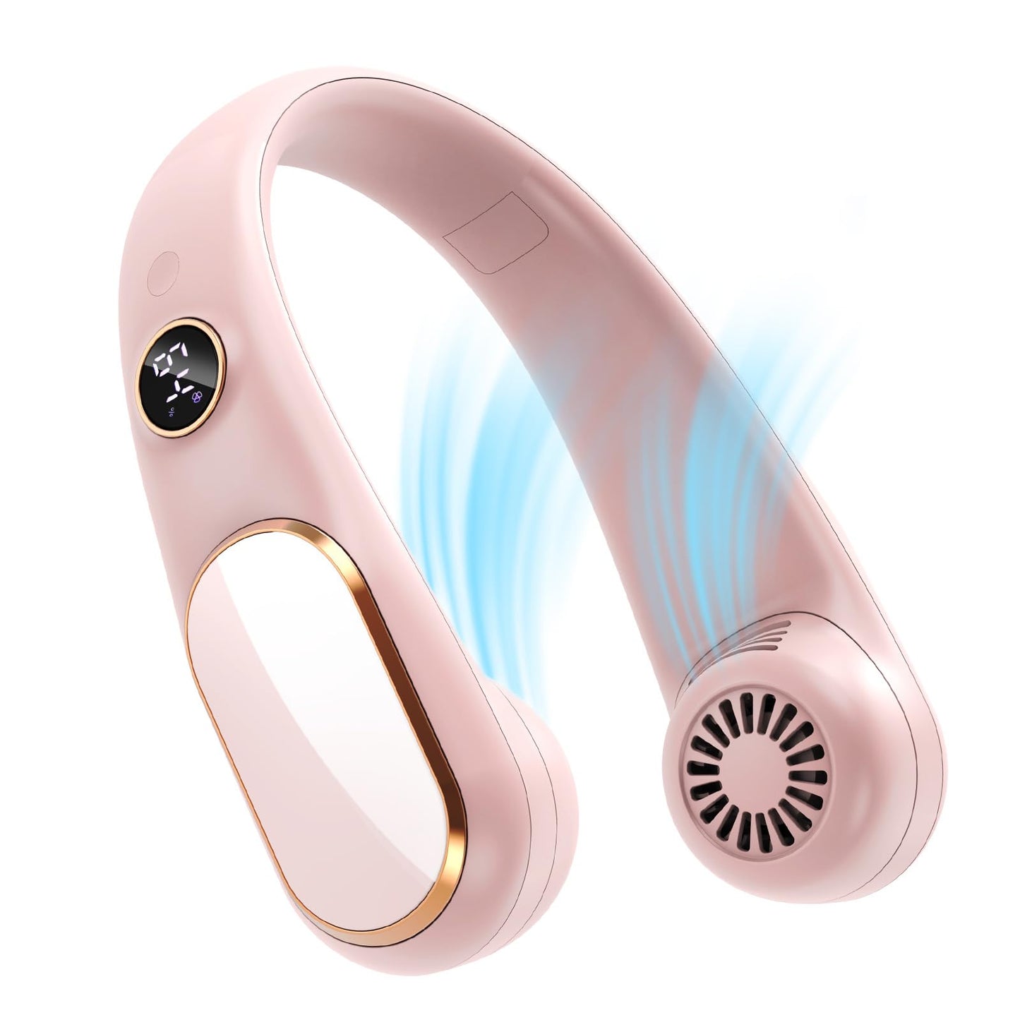 Koonie Neck Fan Rechargeable 5 Speeds, Portable Personal Fan, Hands Free Bladeless Fan, Battery Operated Wearable Fan Adjustable, Screen Design, 4-12