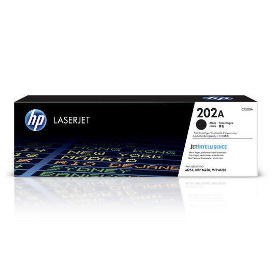 HP 202A Black Toner Cartridge Printers | Works with Color LaserJet Pro M254; Color LaserJet Pro MFP M281 Series | CF500A