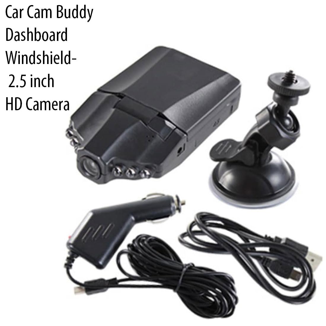Car Cam Buddy - 2.5 inch HD Camera Recorder Car Dash Cam with Endless Loop Recording
