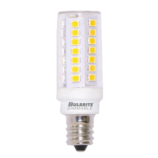 Bulbrite 770631 5W Dimmable T6 LED Bulb, E12 Candelabra Base, 2700K Warm White, Clear Glass, Energy-Efficient 60W Equivalent