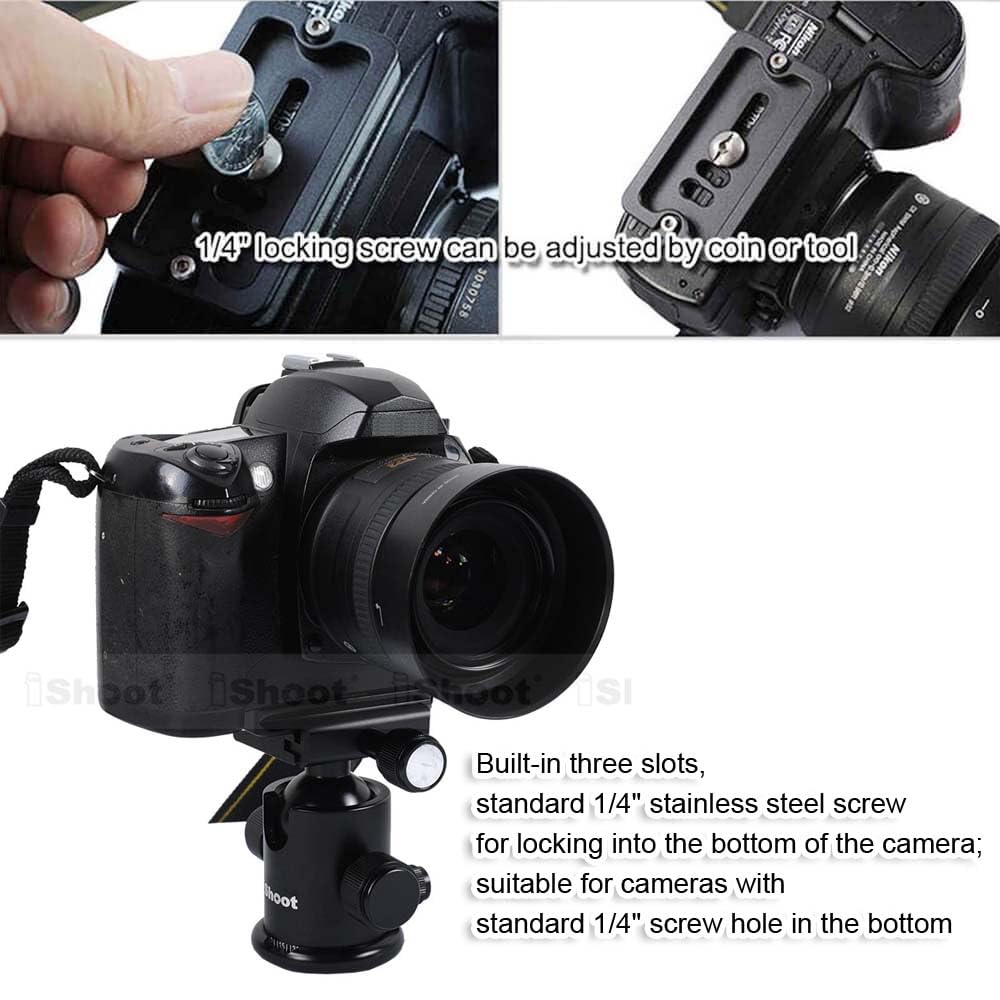 7cm Long Camera Quick Release Plate QS-70 with 1/4" Screw Compatible with Arca-Swiss Fit Tripod Ball Head Panning Head Panorama Head Panoramic Head