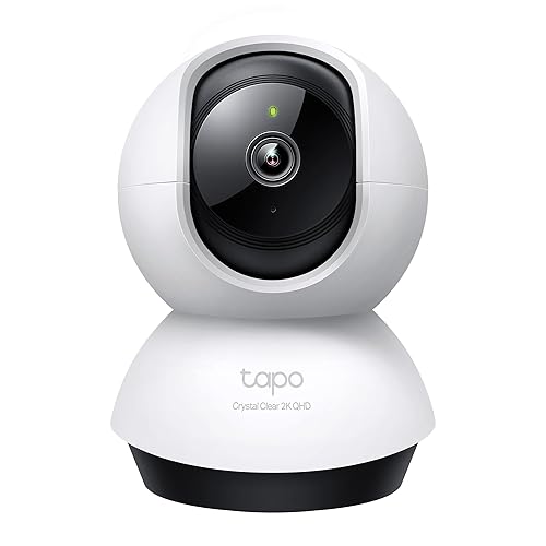TP-Link Tapo 2K QHD Pan/Tilt Security Camera for Pet Camera, Baby Monitor, Motion Detection, Motion Tracking, 2-Way Audio, Night Vision, Cloud &SD
