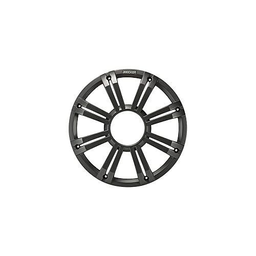 KICKER KMG10 10-Inch (25cm) Grille for KM10 and KMF10 Subwoofer, LED, Charcoal