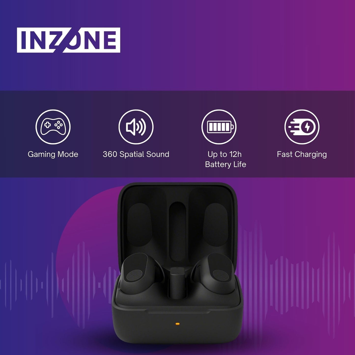 Sony INZONE Buds Gaming Earbuds (Black) with Noise-Canceling Mic - Immersive Sound Quality and Comfortable Fit - Wireless Bluetooth Earphones Bundle…