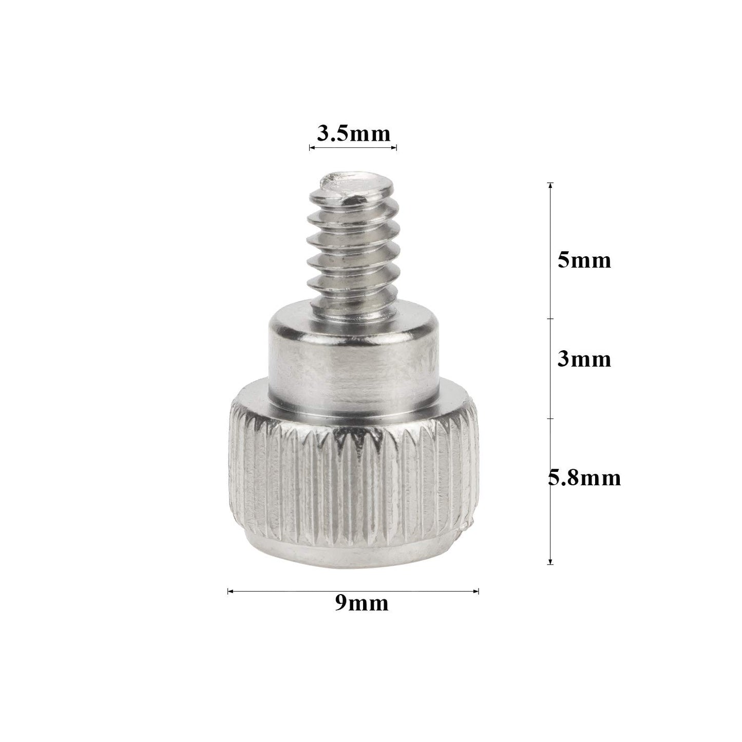 Favordrory 6#-32x5 Computer Case Thumb Screws, Silver, 50 Pieces