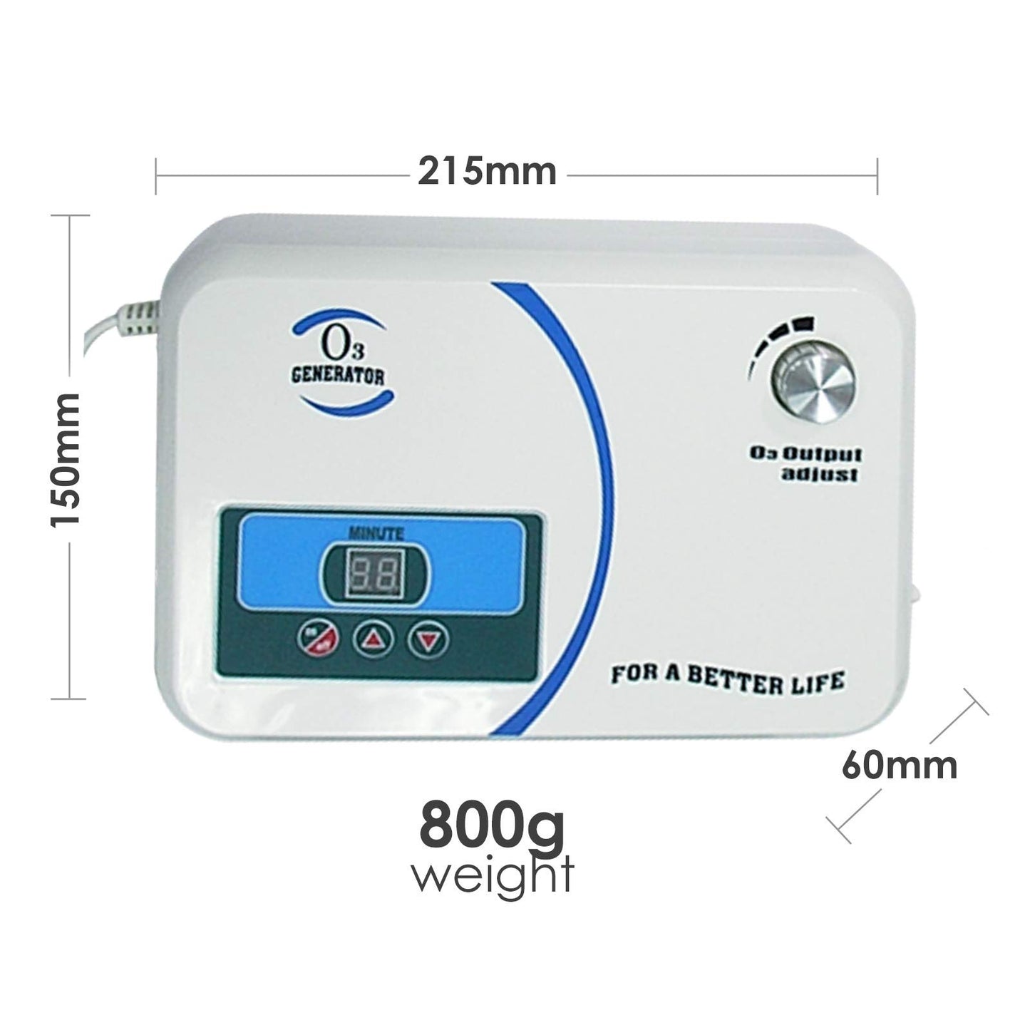 Ozone Generator 500mG/hr Industrial O3 Air Purifier Deodorize, High Capacity Ozone Machine Odor Removal with Air Dryer/Timer/Adjustable Output, Air