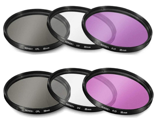 55mm and 58mm Multi-Coated 3 Piece Filter Kit (UV-CPL-FLD) for Nikon D3500, D5600, D3400 DSLR Camera with Nikor 18-55mm f/3.5-5.6G VR AF-P DX