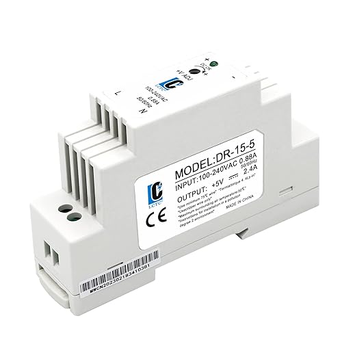 LCLCTC DC 5V Din Rail Slim Switching Power Supply 15W 2.4A(Input:100-240VAC,Output:5VDC,50/60HZ) Adapter Switch Converter (Volts_of_Direct_Current, 5)