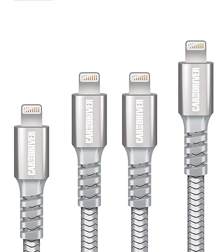 Car and Driver Nylon Braided MFi-Certified Lightning Cable [4-Pack] for Apple iPhone Chargers, 12/12 Pro/Max/Mini/11/XR/XS/Max/8/7/6 S Plus iPad Pro…