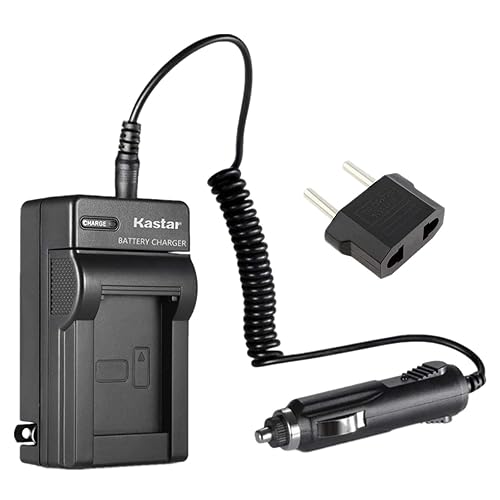 Kastar AC Wall Battery Charger + Car Charger Replacement for Vivitar DVR-840XHD Camcorder