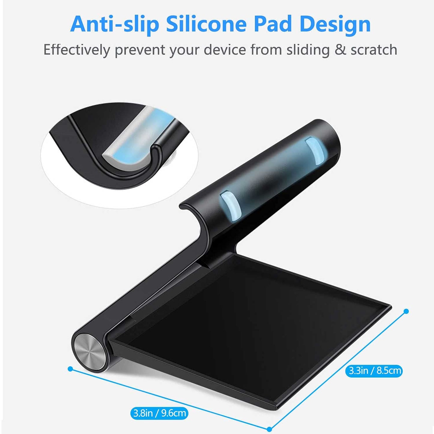 VOVIGGOL Cell Phone Stand Holder, Cellphone Holder Adjustable Desktop Phone Stand for Desk, Foldable Phone Cradle Dock Mobile Stand for iPhone iPad