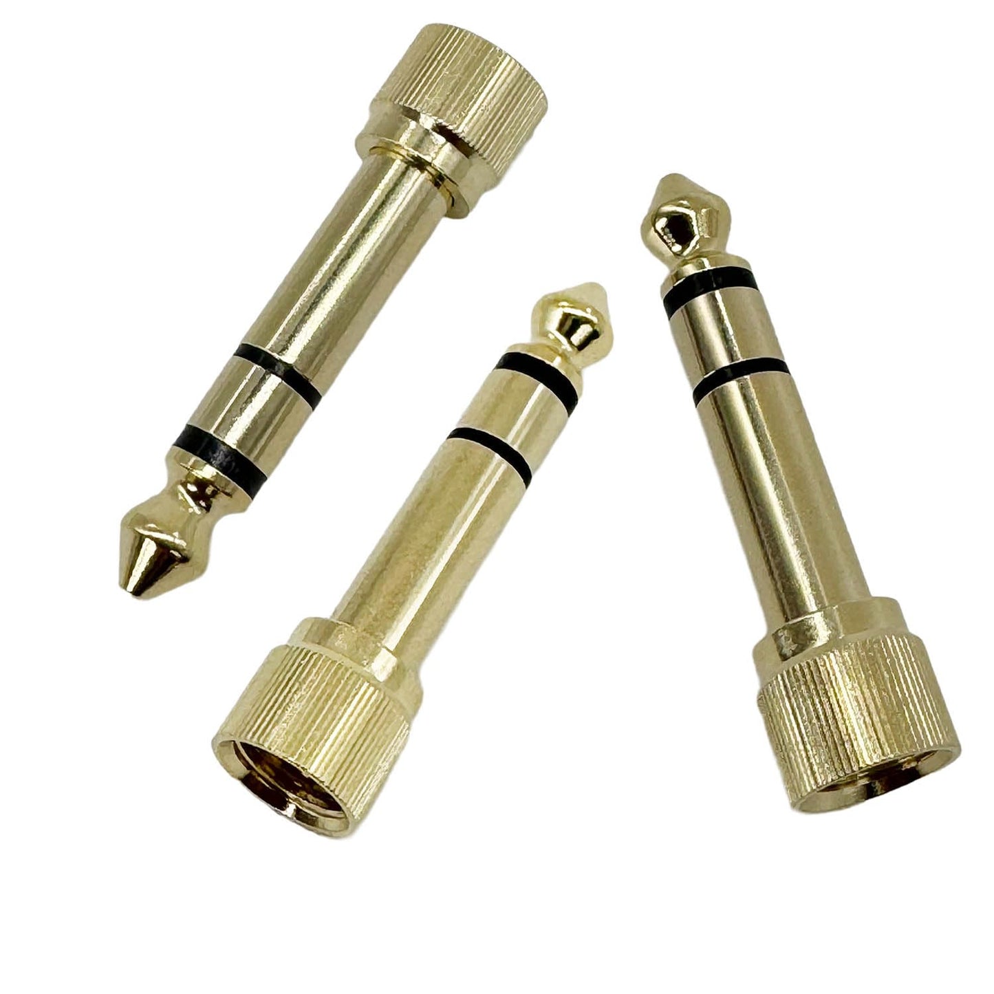 UpperFu 3Pcs Gold Plated 6.35mm 1/4" (1/4 Inch) Stereo Male to 3.5mm 1/8" (1/8 Inch) Female Jack Audio Adapter with Screw On Stereo Phone Screw-On