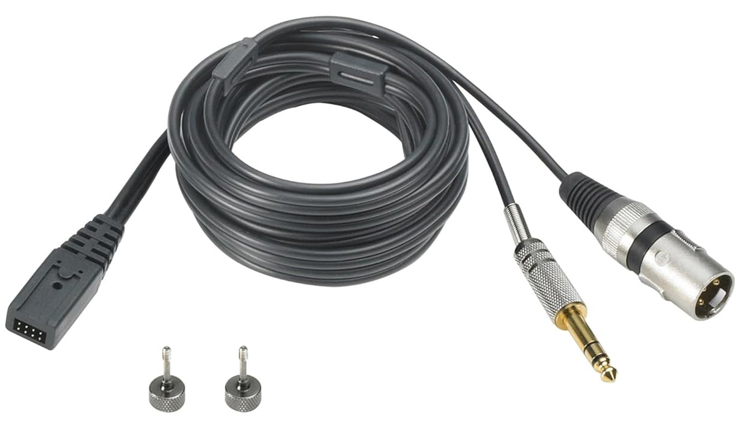 Audio-Technica BPHS1 Broadcast Stereo Headset - Black Bundle with Case, Stand, XLR Cable, and Austin Bazaar Polishing Cloth