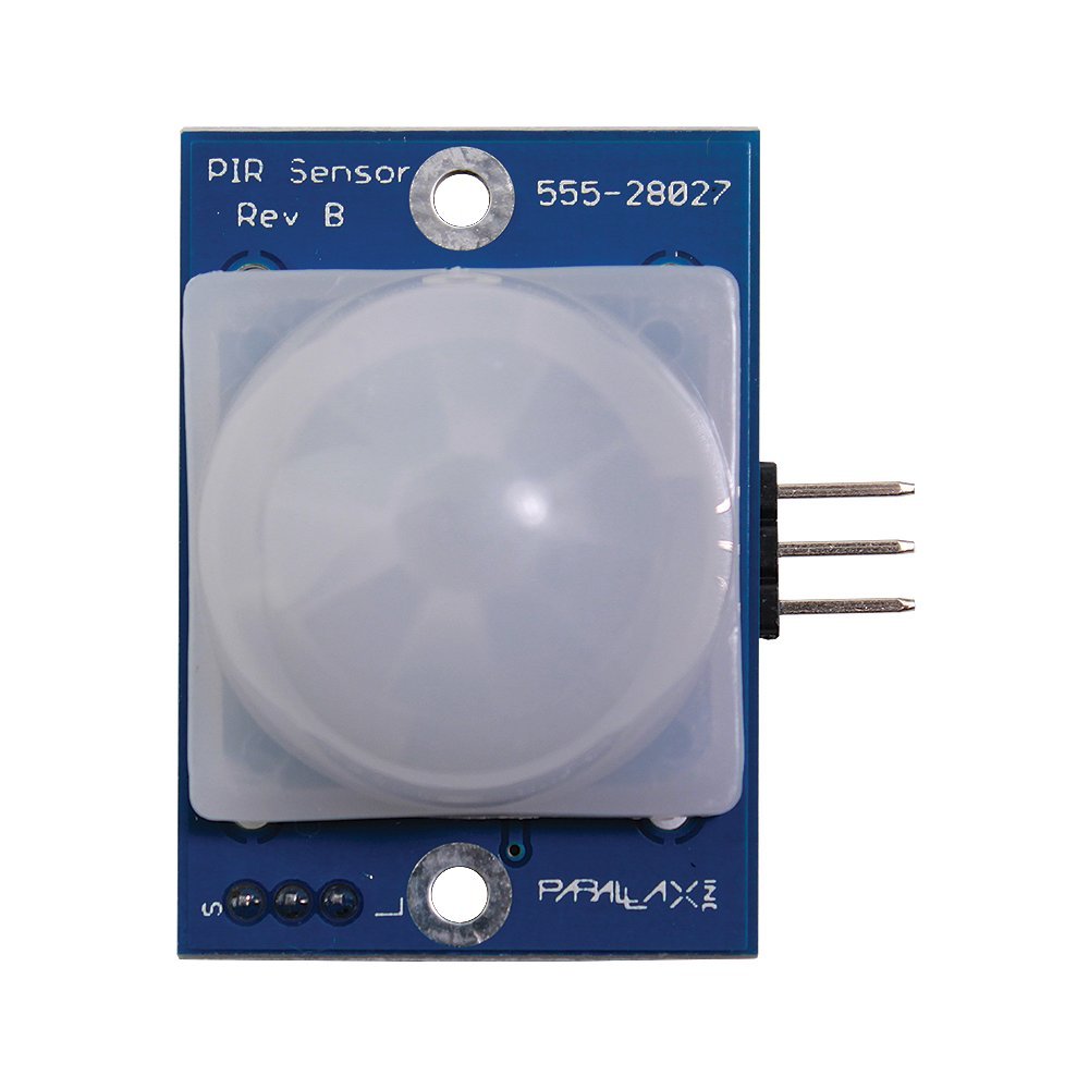 Parallax 555-28027 PIR Sensor, Passive, 1.41" x 1.0" x 0.8" Size