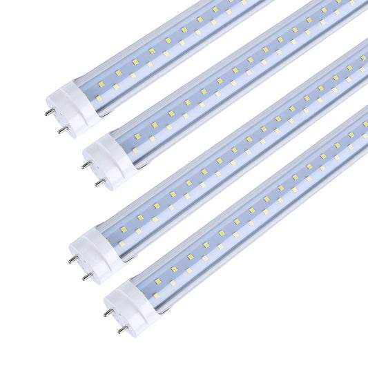TRLIFE 4FT LED Light Bulbs, T8 4FT LED Tube Lights 28W 5000K Daylight White, 3360 Lumens Dual Row LEDs Replacement for 4 FT Fluorescent Fixture, Clear