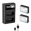 Focruzom LP-E10 Replacement Battery and USB Dual Charger for EOS Rebel T7 T6 T5 T3 T100, EOS 2000D, 3000D, 4000D, 1200D 1100D 1300D 1500D, KISS X50