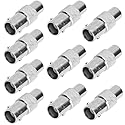 Dioche 10 Pcs Female to BNC Female Connector Adapters for Audio Video CCTV Camera Equipment
