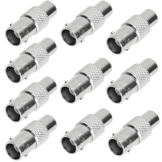 Dioche 10 Pcs Female to BNC Female Connector Adapters for Audio Video CCTV Camera Equipment