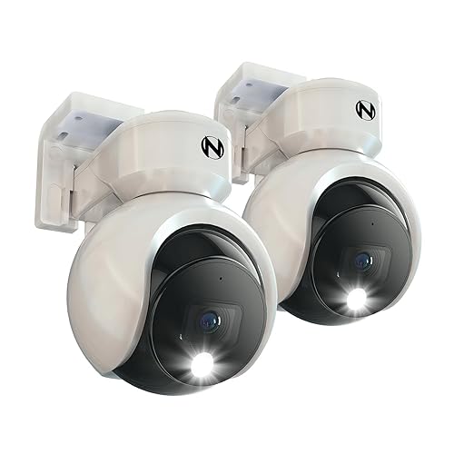 Night Owl® Add On Wired 4K Deterrence Cameras with 2-Way Audio - 2 Pack - White
