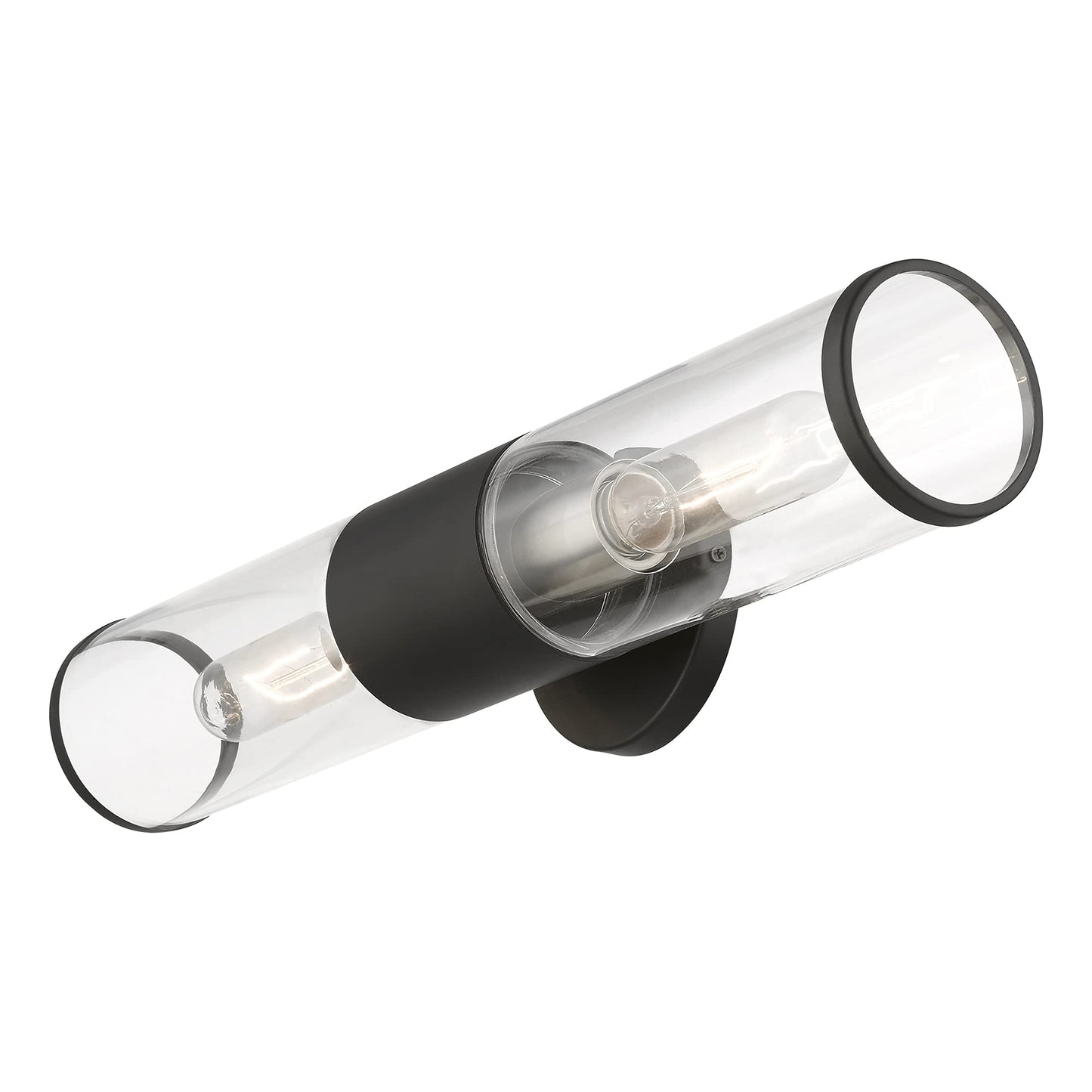 Livex Lighting 17282-04 Banca Collection 2 Light ADA Vanity Sconce, Black with Brushed Nickel Accent