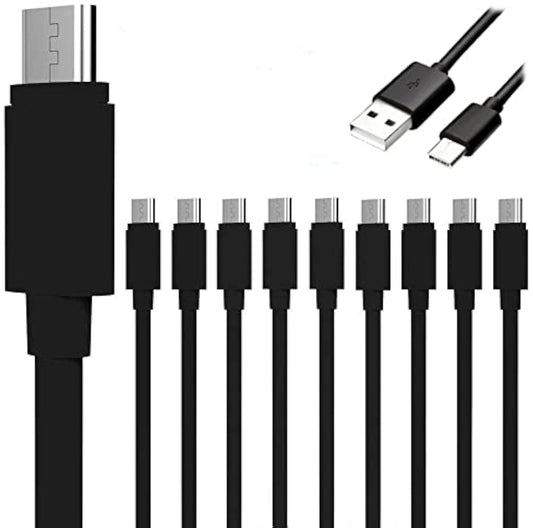 Pack of 10 USB-C to USB-A Fast Charge Cable Charging Cord Quick Type Charger Wholesale for Samsung Galaxy S26 S25 S24 S23 S22 S21 Plus Ultra A17 A16
