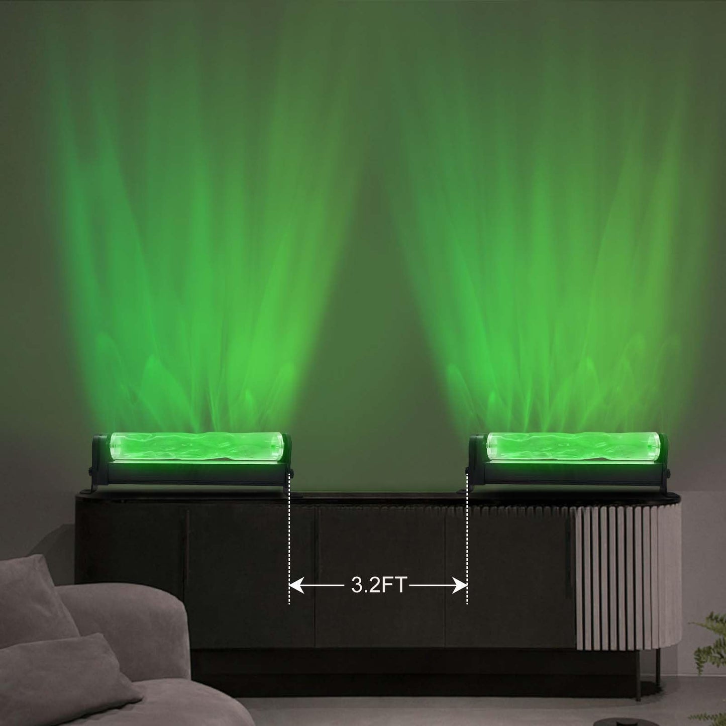 ycponggon 24W RGBW Water Ripple Wall Light 16 Colors, Remote Control, Water Wave Projection Wall Light Versatile for Home, Gaming & More -16"*2.4"