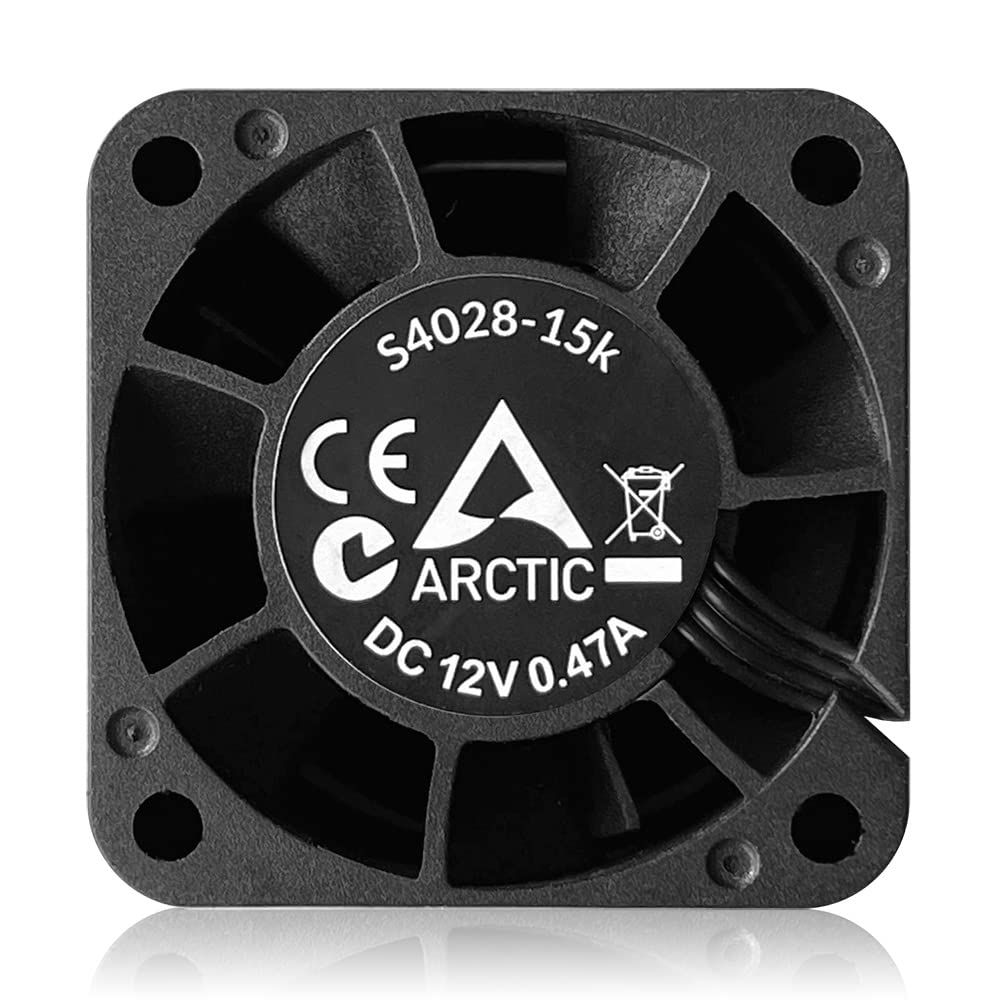 ARCTIC S4028-15K (5 Pack) - 40x40x28 mm Fan, 1400-15000 RPM, PWM Regulated, 4-pin Connector, 12 V DC - Black