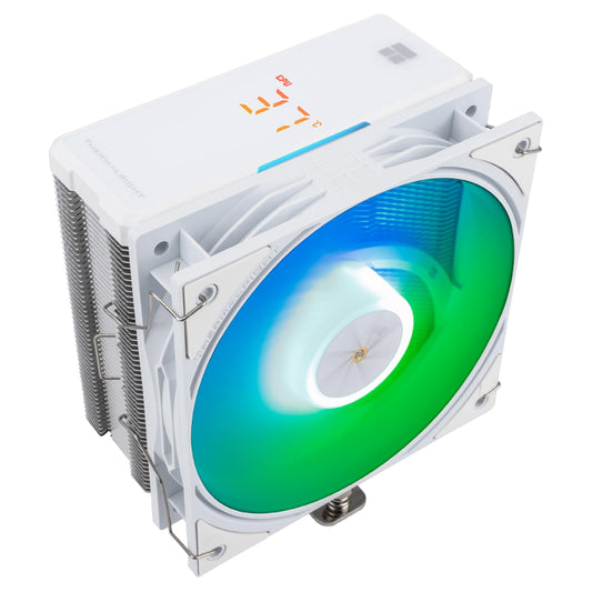 Thermalright Assassin X 120R Digital ARGB White CPU Cooler Air with 4X6mm HeatPipes, Digital Screen Top Cover,PWM Fan Heatsink CPU Cooler,151mm High