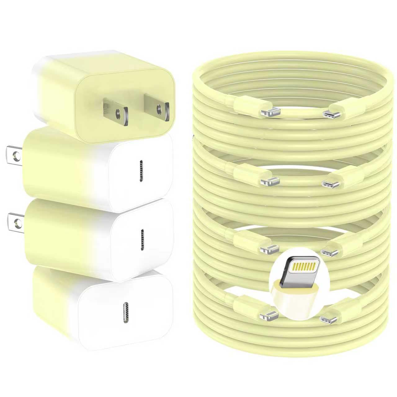 GREPHONE iPhone Charger Fast Charging,20W PD USB C Wall Charger 4 Pack with 6FT Fast Charging Cable - Fast Charger for iPhone 14/14 Pro Max/13/13