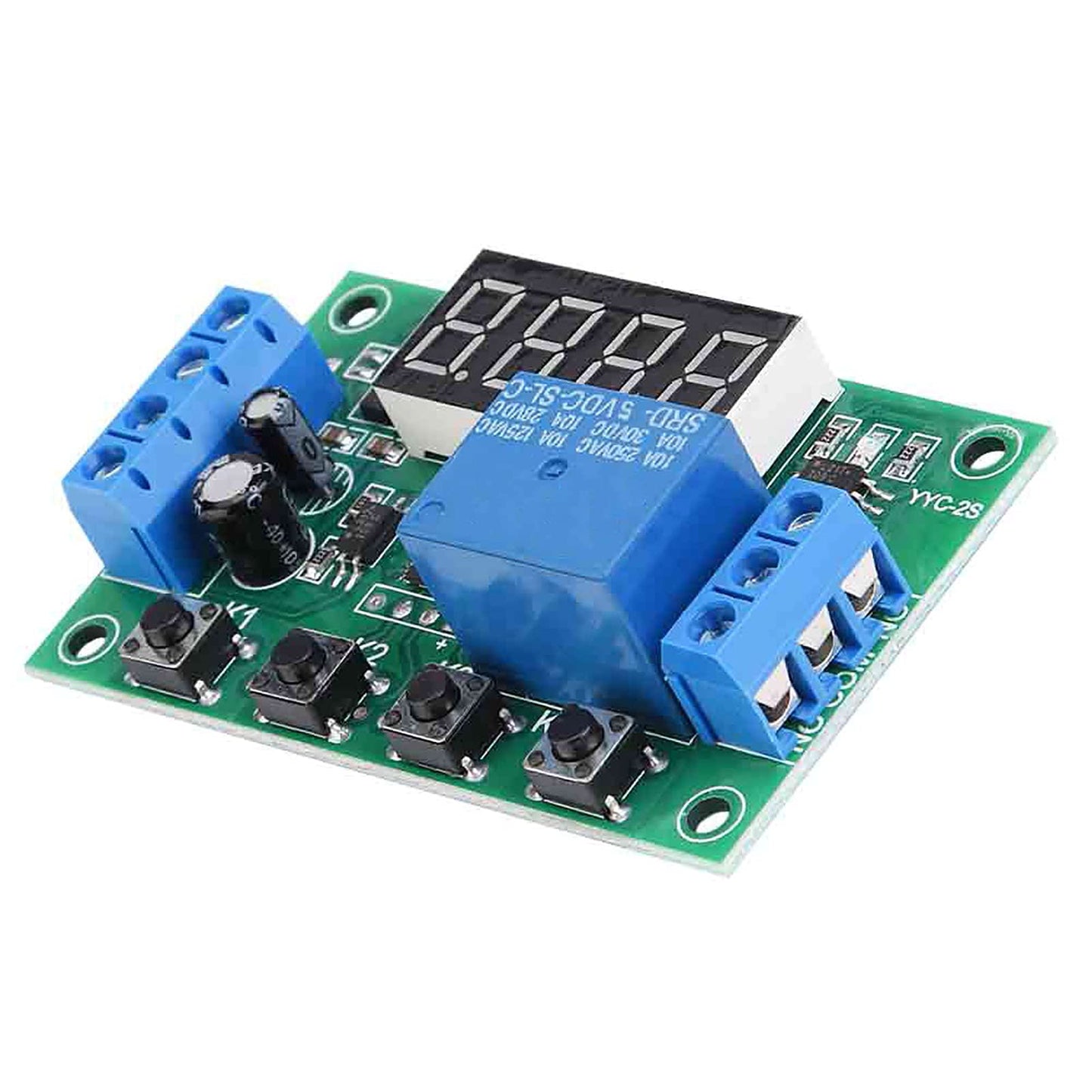 Timer Relay Module, 5V Adjustable LED Display Automation Control Switch, 24 Functions, 5A Output Power, Industrial Electrical Accessories