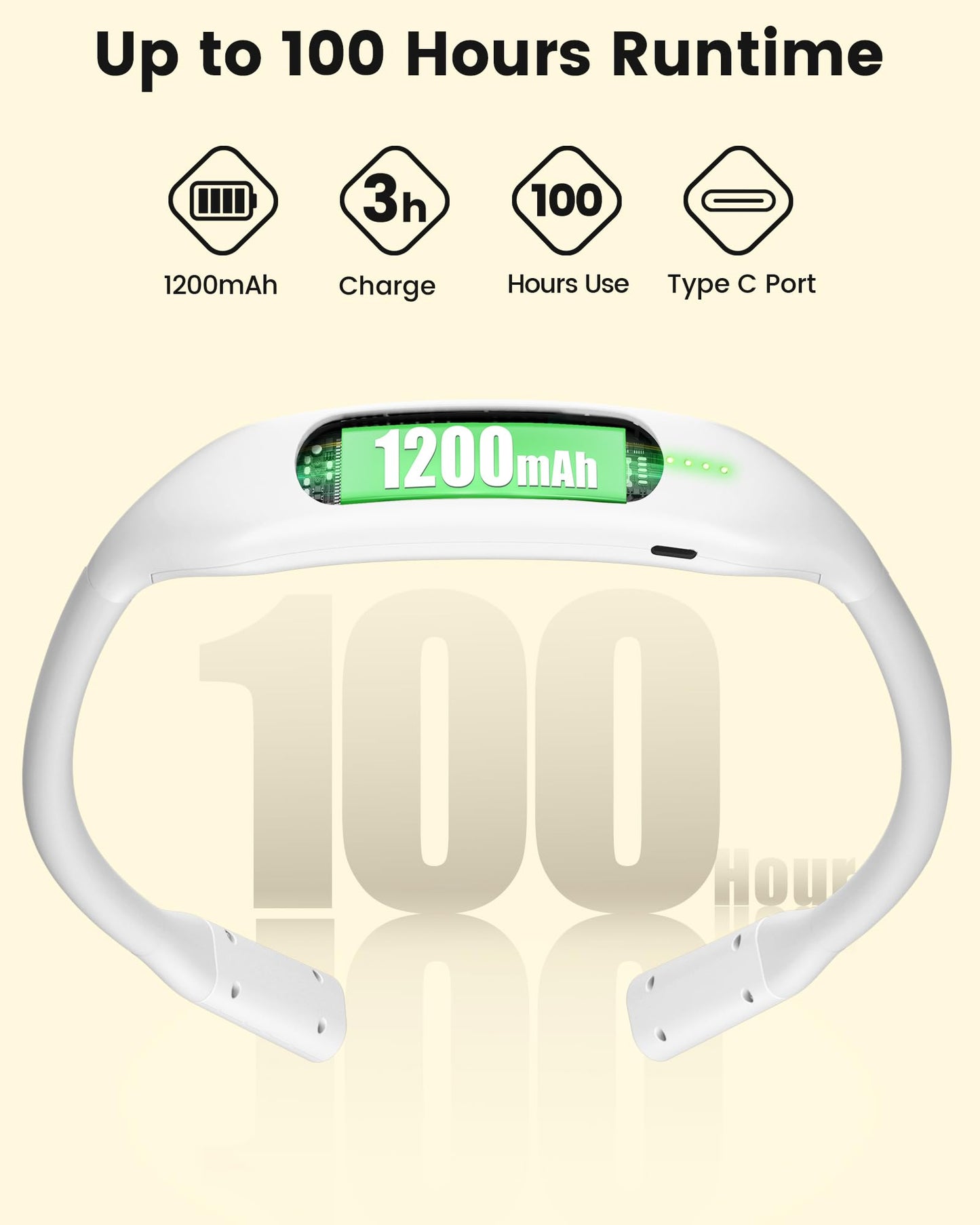Glocusent Lightweight Neck Light for Reading in Bed, 1200mAh Rechargeable Book Light, Hands-Free Reading Light, 5 Colors, 5 Brightness Adjustable