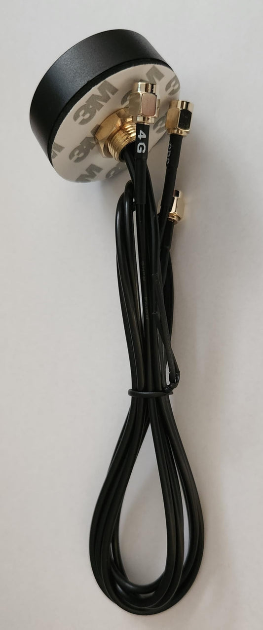 4G/WiFi/GPS 3-in-1 Combination Antenna w/24inch Leads - Through Hole - Outdoor/Weatherproof/Marine Puck Antenna
