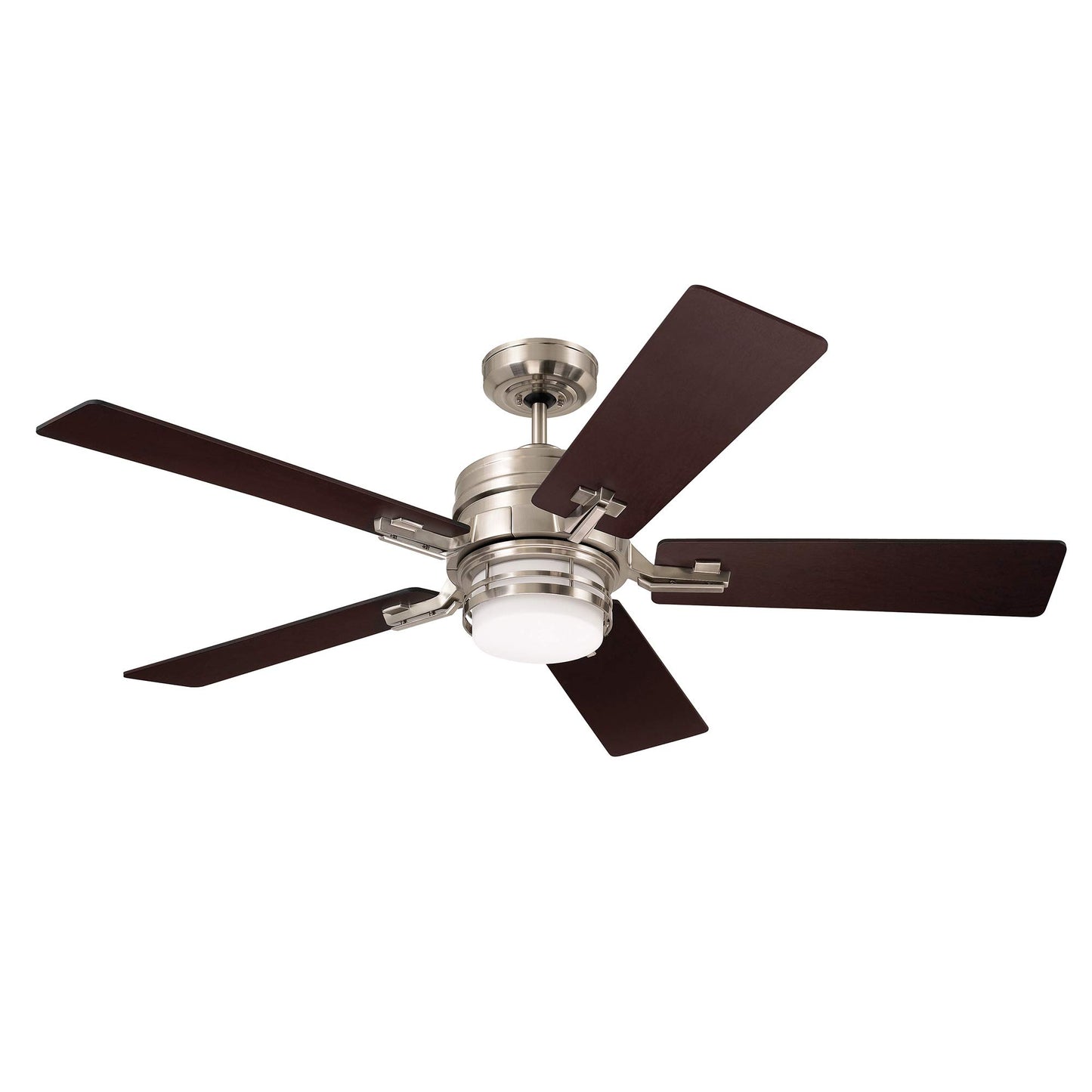 Emerson CF880LBS Amhurst LED Ceiling Fan, 54 Inch Dimmable Lighting with 4-Speed Wall Control | Indoor Metal Fixture with 5 Reversible Wood Blades