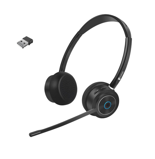 TruVoice BT85 Wireless Bluetooth Headset with V5.2 USB Dongle | Noise Suppression Speakers and NC Microphone | Fast Charging with 22 Hour Talk Time