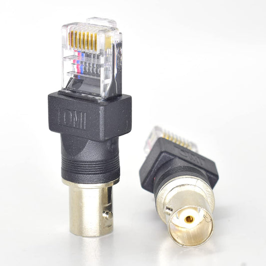 N//C 2pcs BNC Female to RJ45 Male Adapter Coaxial Barrel Coupler Connector