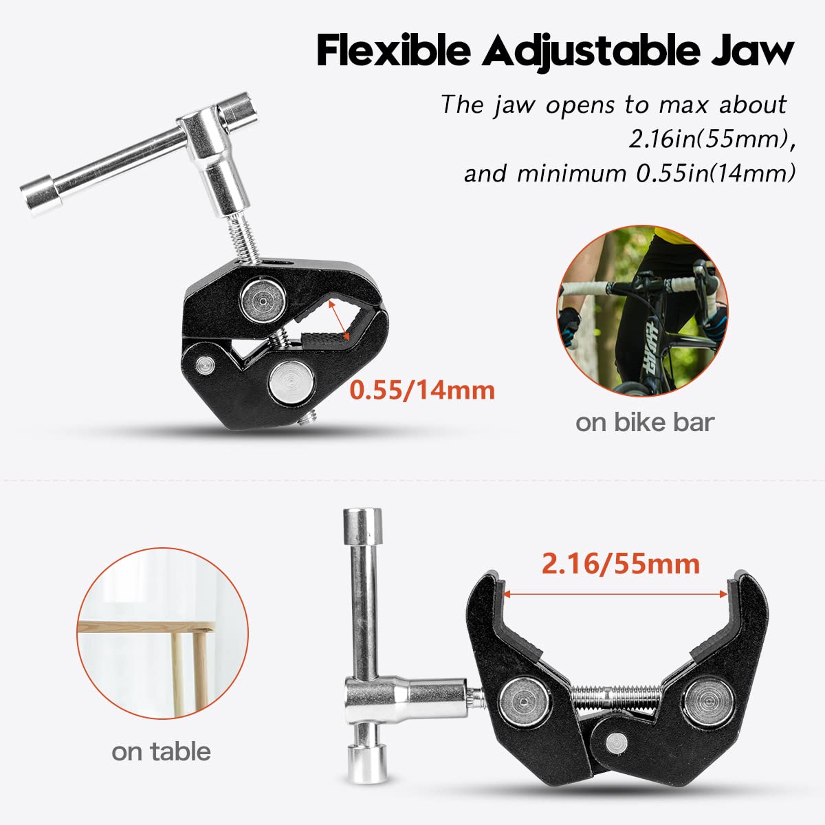 koolehaoda Double Ballhead Ball Arm Camera Clamp Mount Monitor Mount Bracket with Crab Clamp for Ronin M Ronin MX Freefly MOVI Microphones(Double Ball