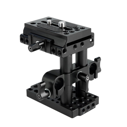 NICEYRIG 15mm Rail Riser Rig System Quick Release Base Kit with QR Plate 15mm Rod Riser Clamp Short Rods Applicable DSLR Camera
